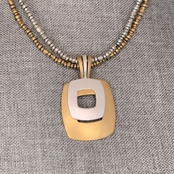 Premier Designs Silver and Gold Tone Metal Pendant Necklace - Picture 3 of 4